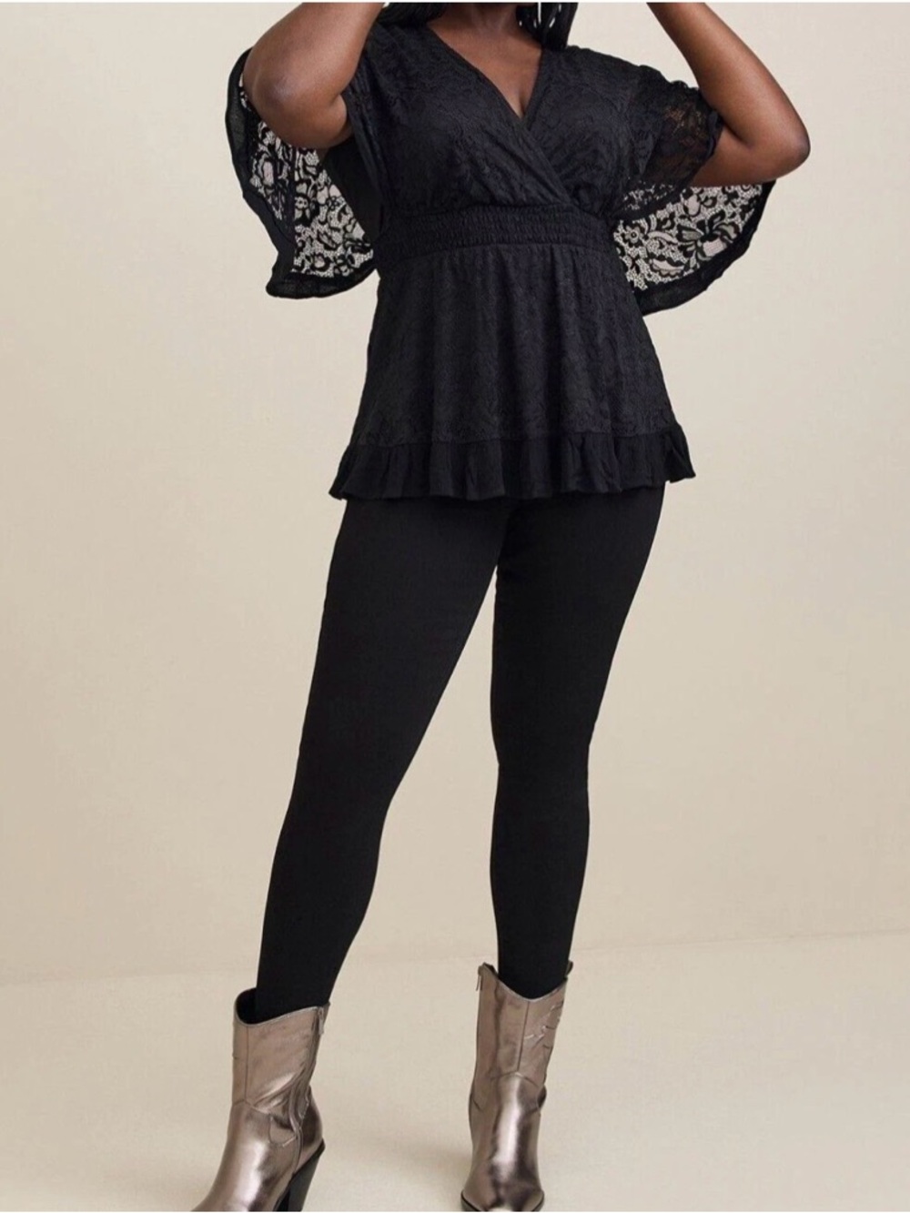 NWT - NEVER WORN
Torrid Stretch Lace Surplice Dolman Sleeve Top - Picture 7 of 7